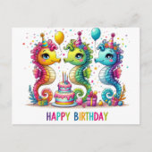 Cartes d'anniversaire jolies hippocampes (Devant)