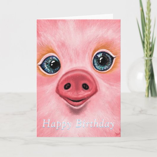 Cartes d'Anniversaire Jolies Pig Bébé - Smile (Devant)