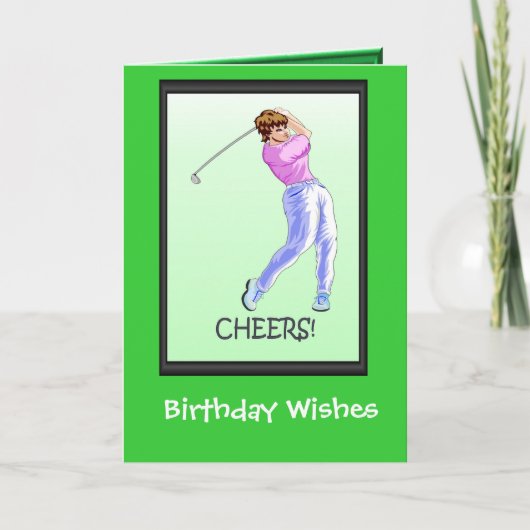 Cartes d'anniversaire jouantes au golf, golfeur de (Devant)
