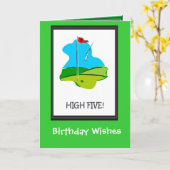 Cartes d'anniversaire jouantes au golf, le trou (Fleur jaune)