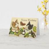 Cartes d'anniversaire joyeuses - Kittys (Fleur jaune)