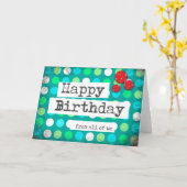 Cartes d'anniversaire joyeuses rouge bleu entrepri (Fleur jaune)