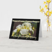 Cartes d'anniversaire joyeux Iris Fleurs Unique (Fleur jaune)