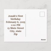 Cartes d'anniversaire joyeux vous êtes invités (Dos)