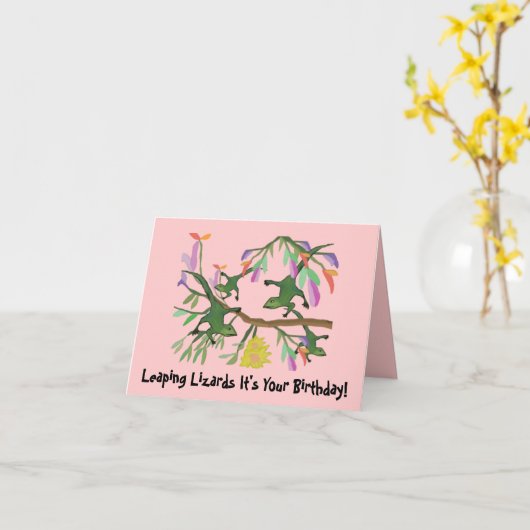 Cartes d'anniversaire Leapards (Fleur jaune)