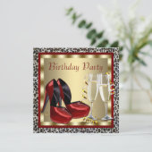 Cartes d'anniversaire léopard Chaussures à talons (Debout devant)