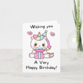 Cartes d'anniversaire Licorne pour Filles (Devant)