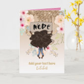 Cartes d'anniversaire Melanin Princess pour tous l (Fleur jaune)