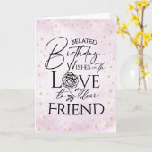 Cartes d'anniversaire minimalistes avec retard pou (Fleur jaune)