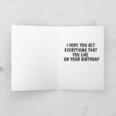 CARTES D'ANNIVERSAIRE MUSTACHE FUNNY (Intérieur)