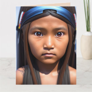 CARTES D'ANNIVERSAIRE NATIVE AMERICAN BOY PAPOOSE 