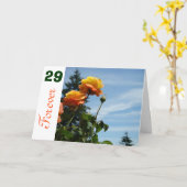 Cartes d'anniversaire Orange Roses 29 Forever Twen (Fleur jaune)