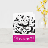 Cartes d'anniversaire Panda (Fleur jaune)