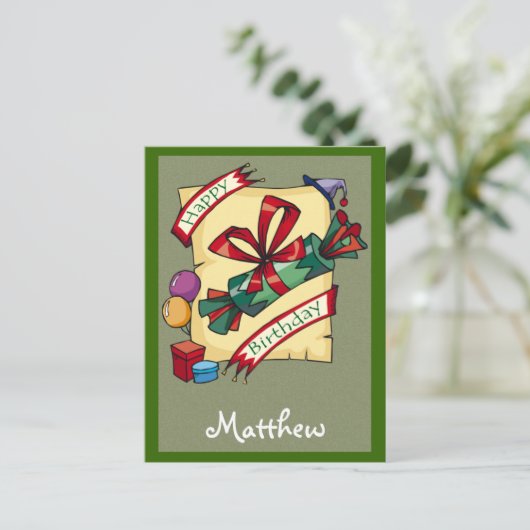 Cartes d'anniversaire personnalisables (Debout devant)