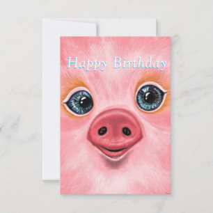 Cartes d'anniversaire pour bébé cochon mignonne