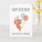 cartes d'anniversaire pour chien de saucisse (Fleur jaune)