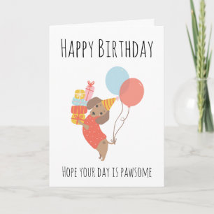 cartes d'anniversaire pour chien de saucisse