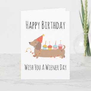 cartes d'anniversaire pour chien de saucisse