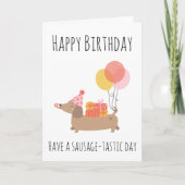cartes d'anniversaire pour chien de saucisse (Devant)