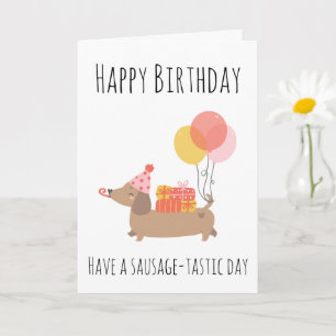 cartes d'anniversaire pour chien de saucisse