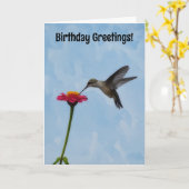 Cartes d'anniversaire pour colibris et fleurs (Fleur jaune)