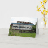 CARTES D'ANNIVERSAIRE POUR COUSIN, CINÉMA EN VOITU (Fleur jaune)