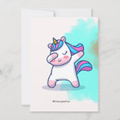 Cartes d'anniversaire pour enfants avec licorne (Dos)