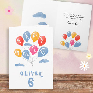 Cartes d'anniversaire pour enfants Ballons de fête