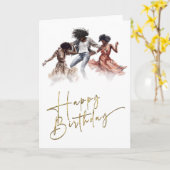 Cartes d'anniversaire pour femme afro-américaine (Fleur jaune)