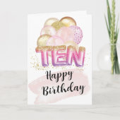 Cartes d'anniversaire pour fille de 10 ans (Devant)