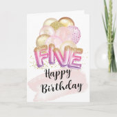 Cartes d'anniversaire pour fille de 5 ans (Devant)