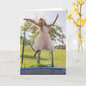 CARTES D'ANNIVERSAIRE POUR FILLES DE TRAMPOLINE (Fleur jaune)