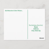 Cartes d'anniversaire pour les 75 ans - en vert (Dos)