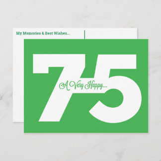 Cartes d'anniversaire pour les 75 ans - en vert