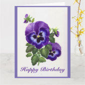 Cartes d'anniversaire pourpres (Fleur jaune)