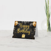 Cartes d'anniversaire professionnelles Ballons Or (Devant)