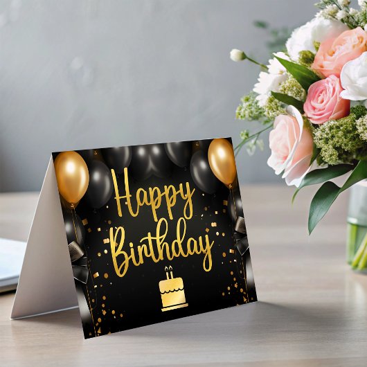 Cartes d'anniversaire professionnelles Ballons Or