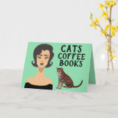 CARTES D'ANNIVERSAIRE RETRO ART FEMME (Fleur jaune)