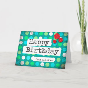 cartes d'anniversaire rouge bleu entreprise commer