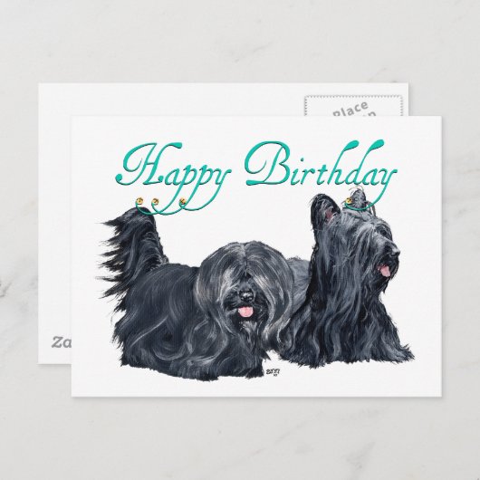 Cartes d'anniversaire Skye Terrier (Devant / Derrière)