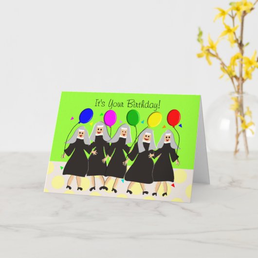 Cartes d'anniversaire sottes pour les religieuses  (Fleur jaune)