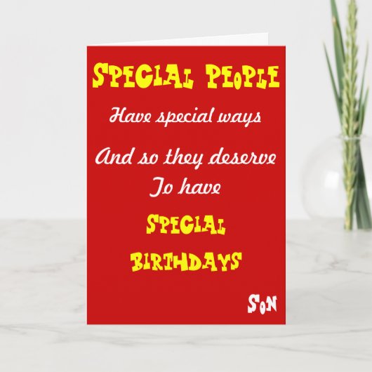 Cartes d'anniversaire spéciales (Devant)