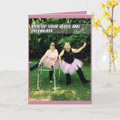 Cartes d'anniversaire Tutu pour les femmes âgées (Fleur jaune)