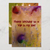 Cartes d'anniversaire VIP art abstrait VIP (Devant / Derrière)