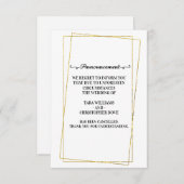 Cartes d'annonce d'annulation de mariage (Devant / Derrière)