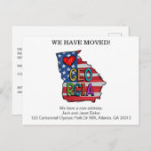 Cartes d'annonce de déménagement de l'État de Géor (Devant / Derrière)