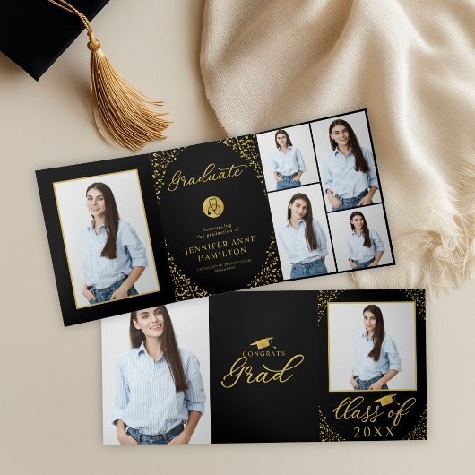 Cartes d'annonce de graduation avec photo de l'éco