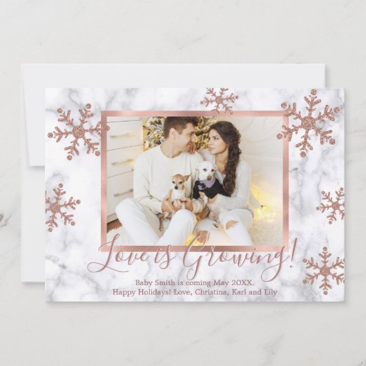 Cartes d'annonce de grossesse pour Noël avec photo (Devant)