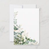 Cartes d'annonce de mariage au eucalyptus élégant (Dos)