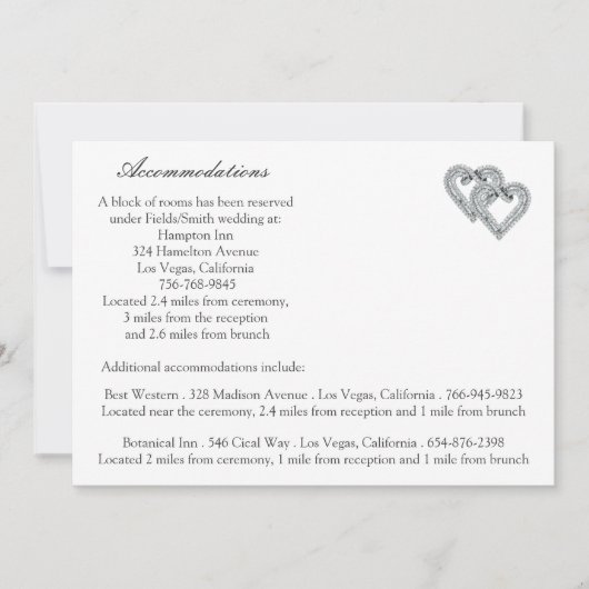 Cartes d'annonce de mariage blanc cœurs (Devant)